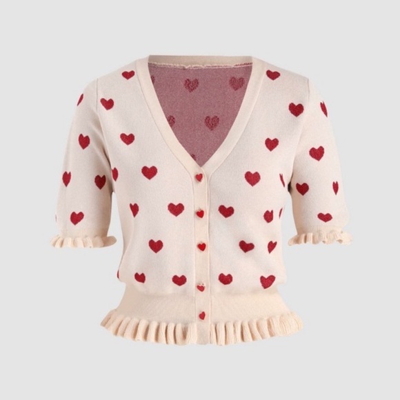 Cider Sweaters Cider Heart On My Sleeve Glitter Cropped Short
